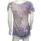 Women's Purple and White Tee Shirt with rhinestones