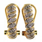 Diamond Stripe Hoop Earrings - Easy Close Back -- 14 kt Gold Overlaying Brass