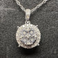 1/5 Carat Diamond Brilliance Diamond Cluster Pendant - Sterling Silver Setting w Chain