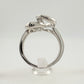 Beautiful Heart Shaped Diamond Accent Ring Sterling Silver Size 5.25