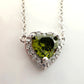 Beautiful Green Peridot Heart Necklace 18" Chain