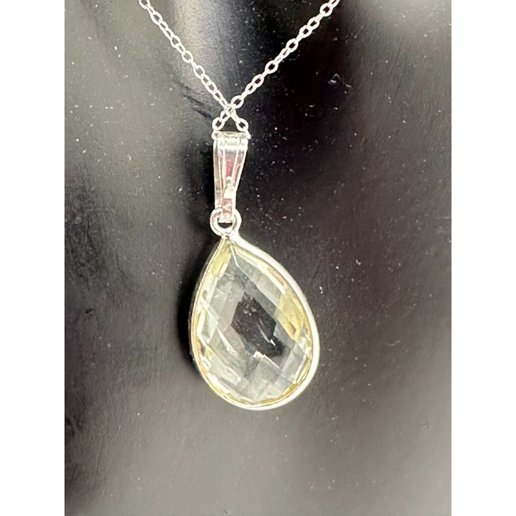 Lovely 6.05 Carat Natural Amethyst (Greenish) Large Gemstone Pendant - Sterling Silver Setting &Necklace