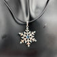 Fun and Festive London Blue Topaz Snowflake Necklace