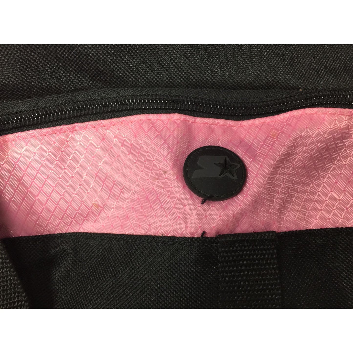 Starter Pink and Black Zippered Duffle Bag With Handles and Pockets