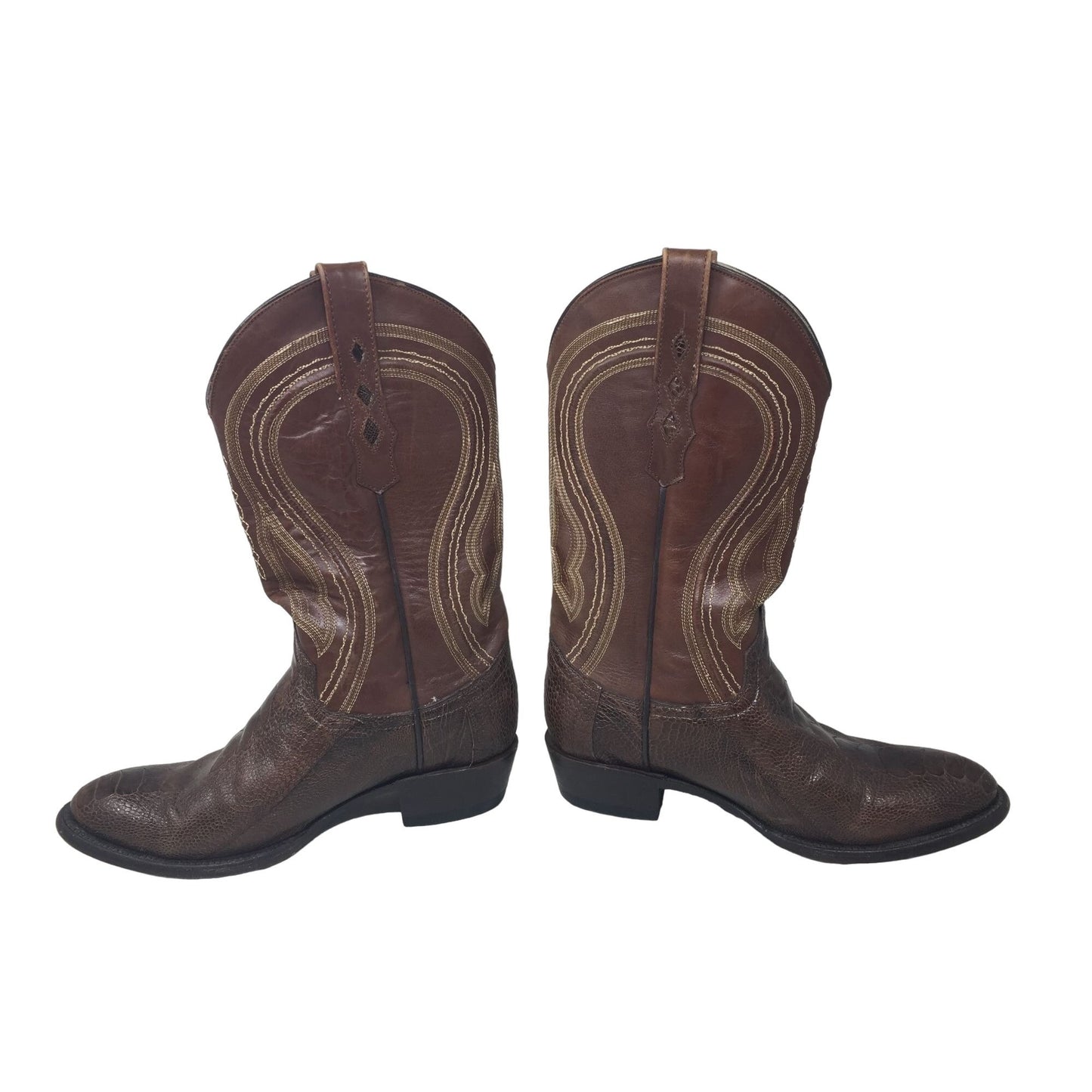 Vaccari Brown Snakeskin Leather Cowboy Boots USA 8 EE