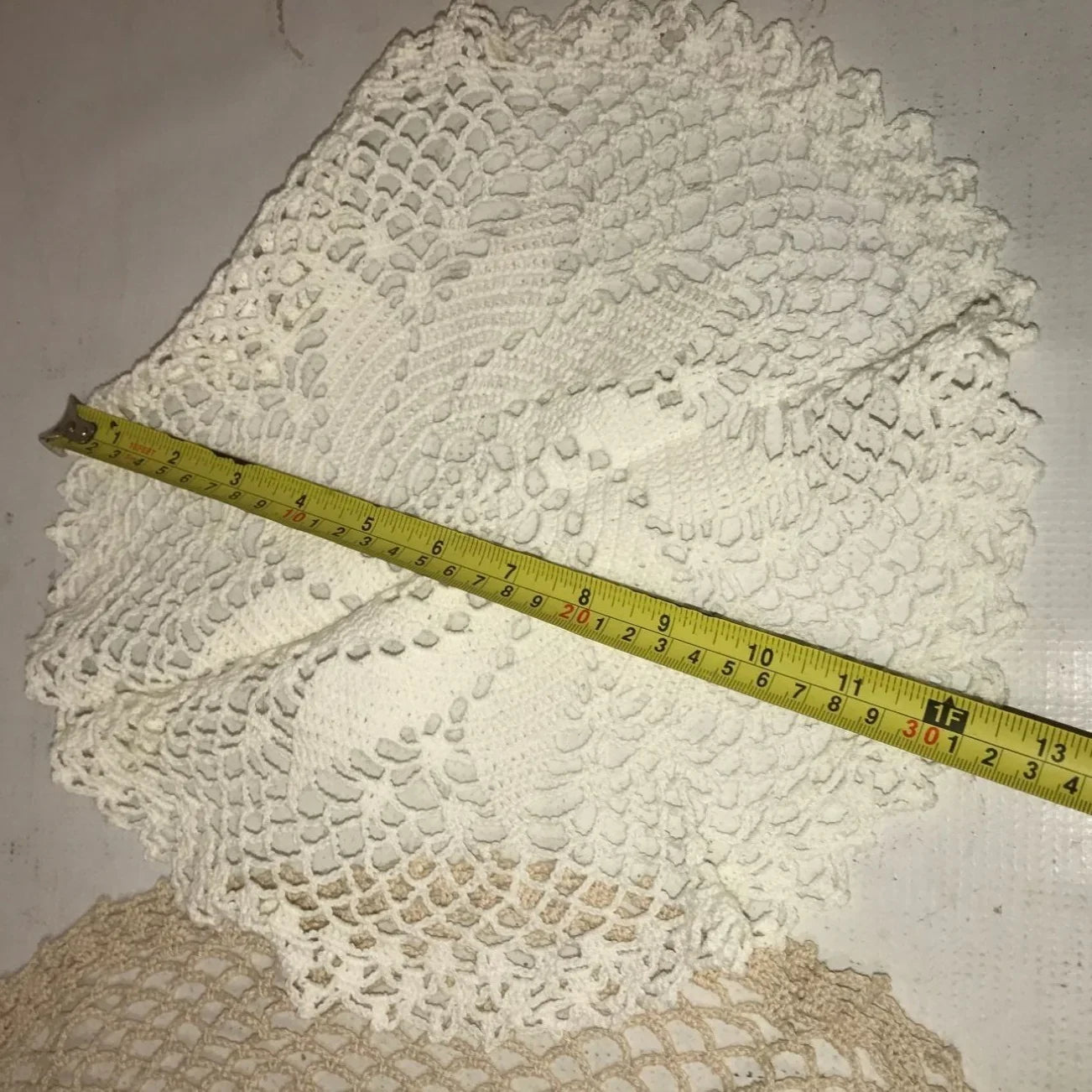 Set of 4 White/Cream Colored Handmade Crocheted Table Placemats/Doilies - A+ Stuff