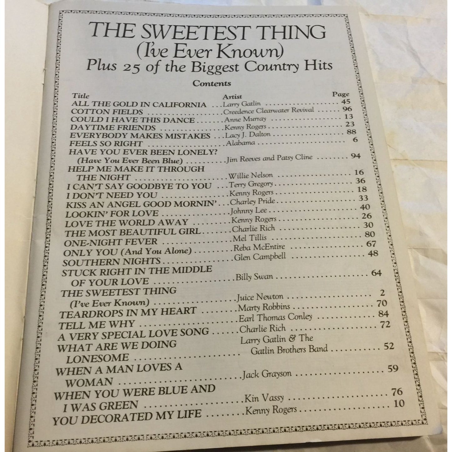 The Sweetest Thing (I've Ever Known) Plus 25 of the Biggest Country Hits