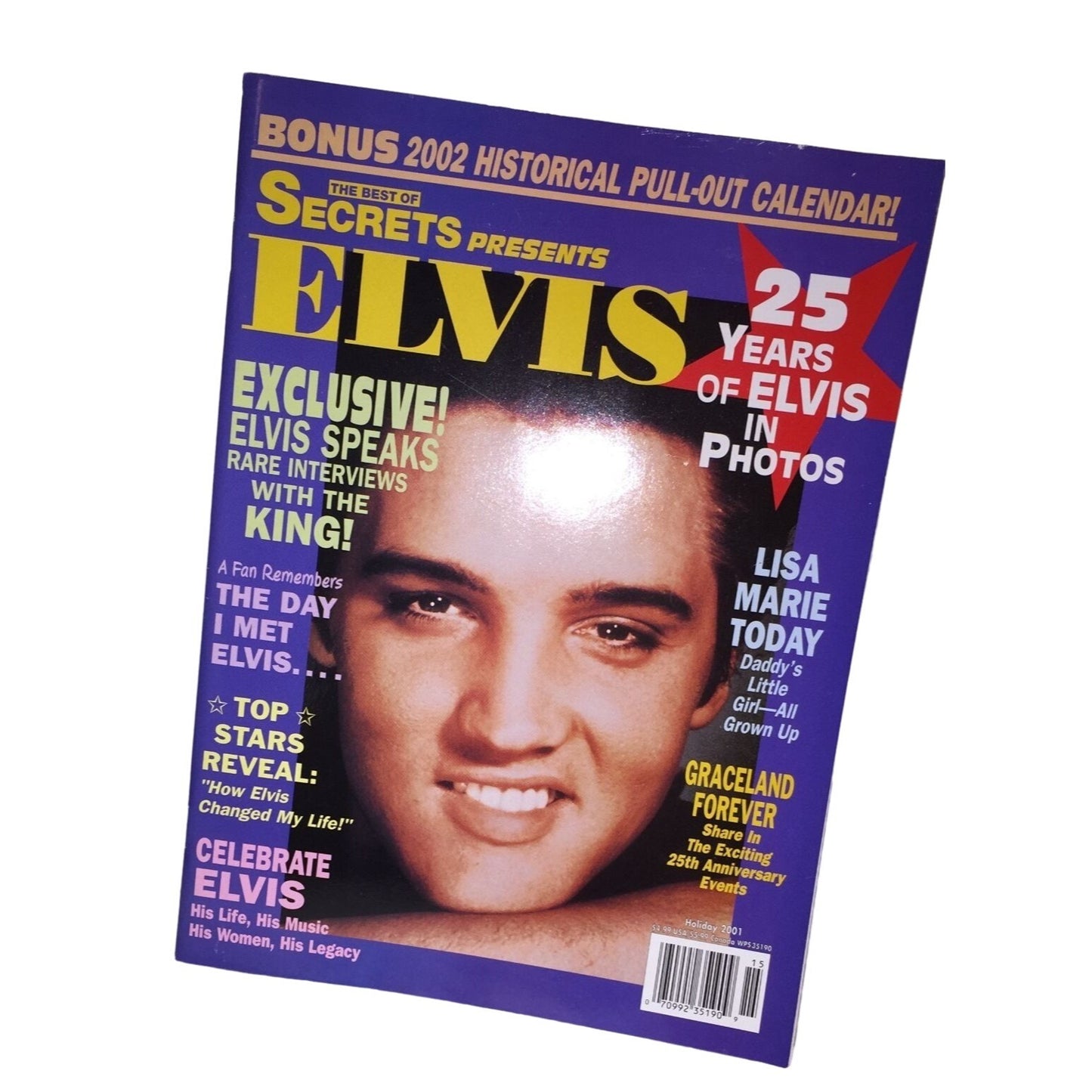 Vintage Holiday 2001 Magazine- The Best of Secrets Presents Elvis- 25 Years of Elvis in Photos