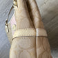 Vintage COACH Signature Cream & Pink Handbag