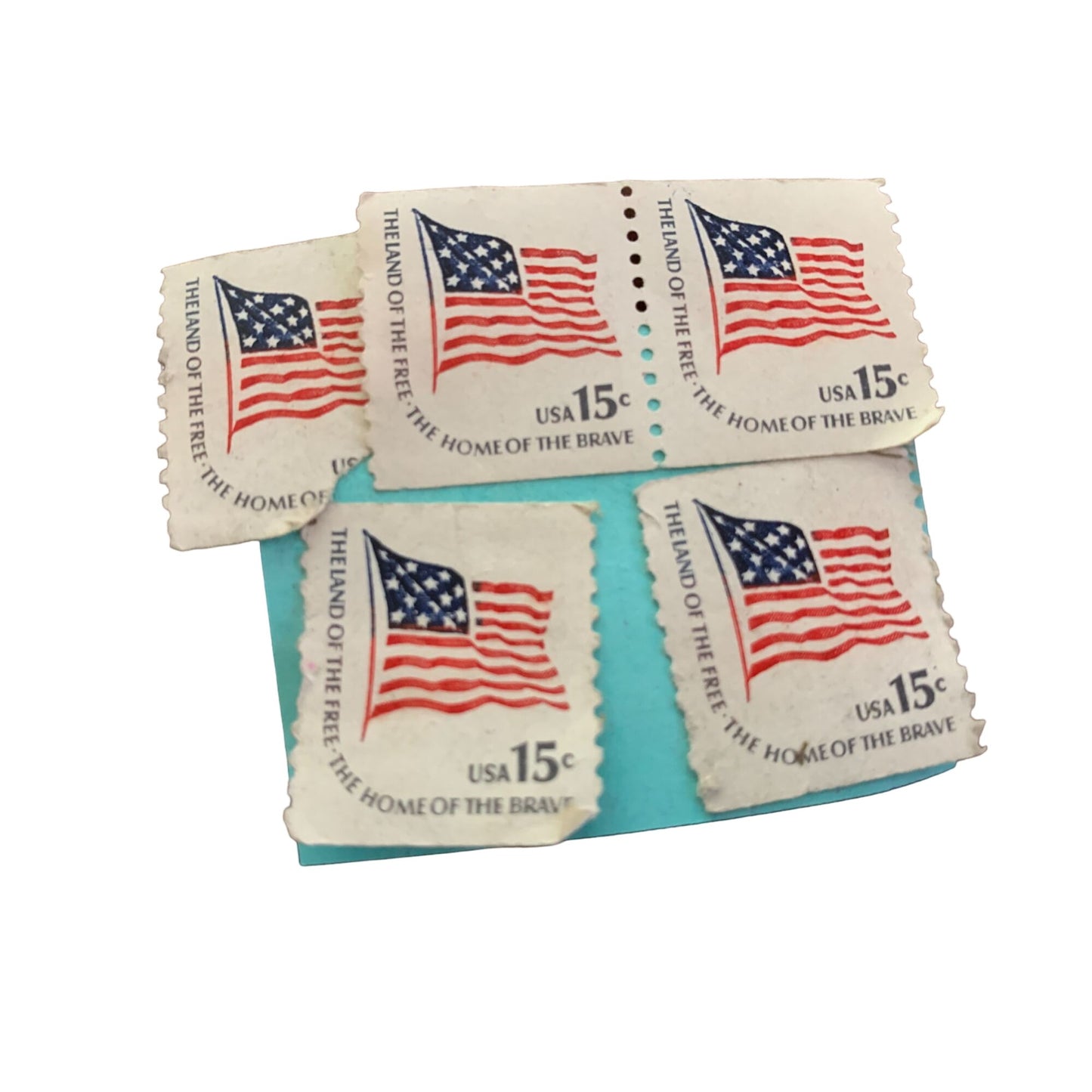 Vintage 1978 Flag Stamps "The Land of the Free. The Home of the Brave"