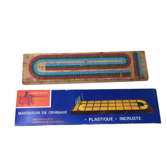 Wooden/Plastic Cribbage Boards (1 in box/1 not in box)