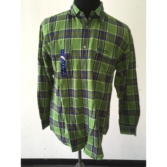 Men's Filasport Size Medium New with Tags Button Up Green/Blue Flannel