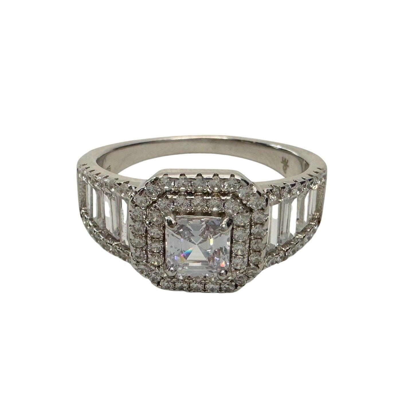 Asscher Cut 2.50 ct Lab Created White Sapphire Ring size 10