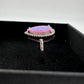 Vibrant Pink Opal Teardrop Ring - Size 7