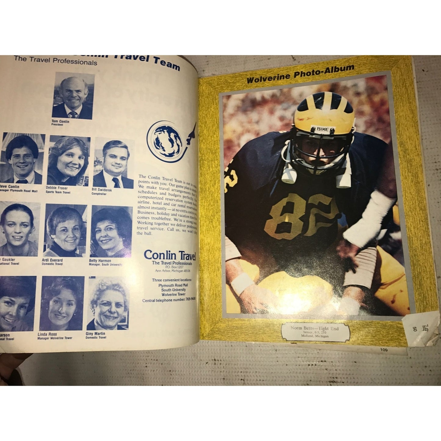 Vintage 10/15/83 Sports Programs/Guides Michigan VS Northwestern Football