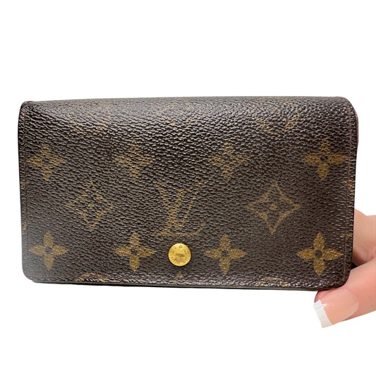 Louis Vuitton Monogram Porte Monnaie Tresor Wallet Brown Canvas P- LV Wallet Louis Vuitton  A+ Stuff Wallet