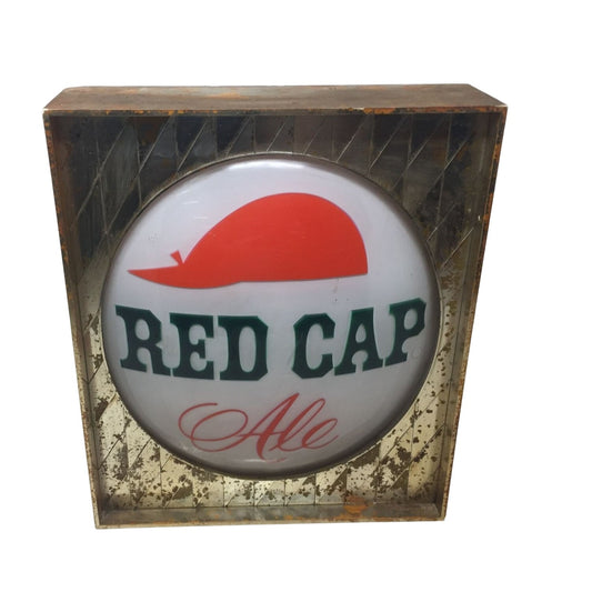 Vintage Square Red Cap Ale Sign - About 9.5 inches by 11 inches