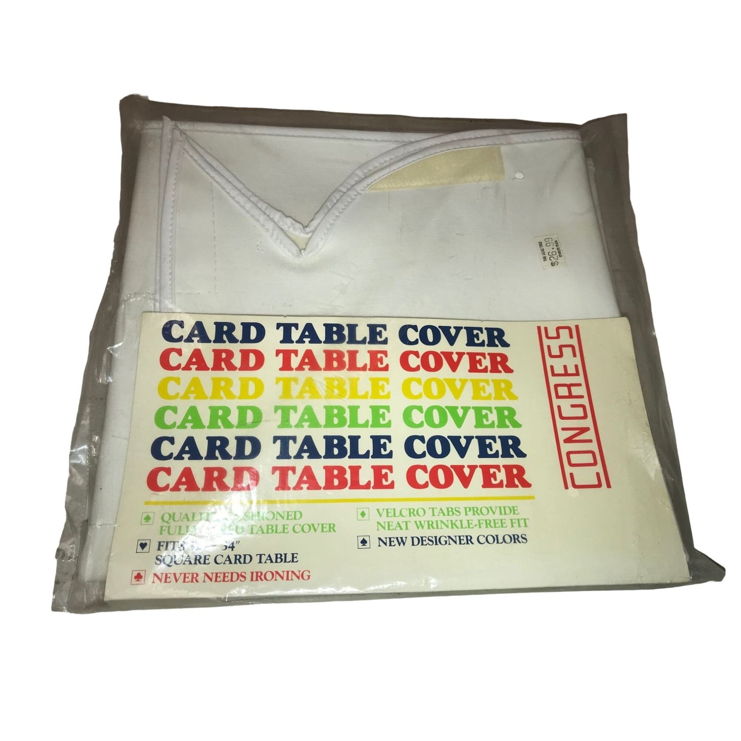 Vintage Congress Card Table Cover - Cushioned with Self sealing edges for Great Fit