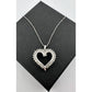 Beautiful 1/2 ct Diamond Open Heart Necklace - Sterling Silver