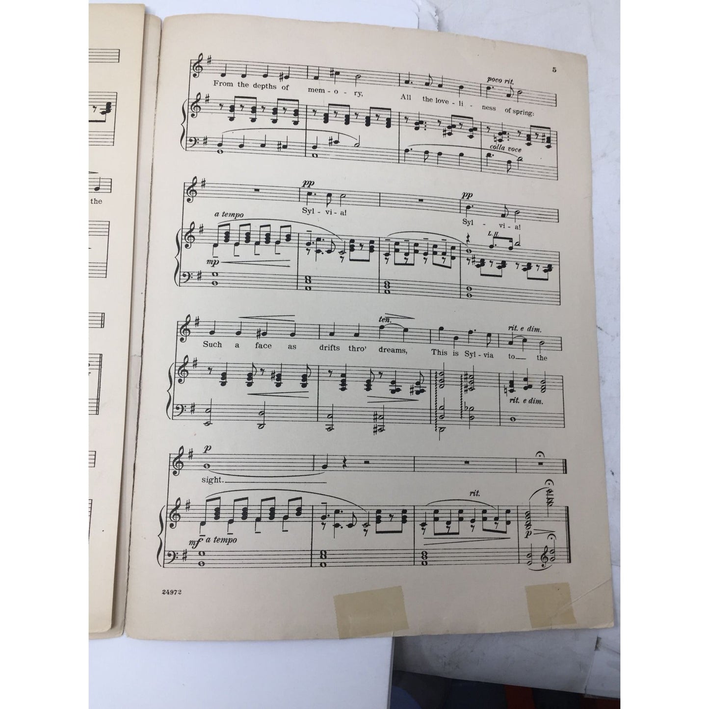 Vintage Sheet Music Titled "Sylvia" by Oley Speaks Oley Speaks  A+ Stuff Sheet Music