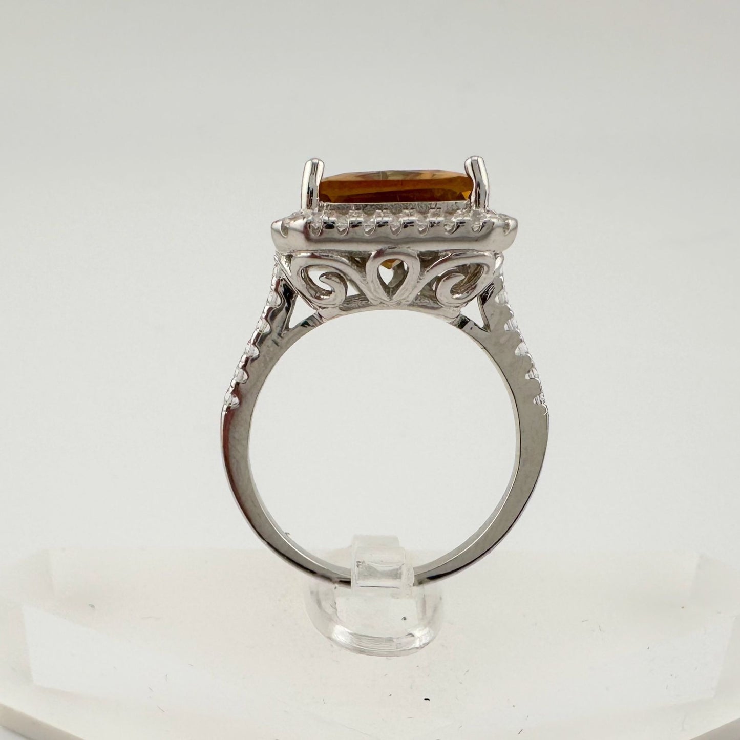 Elegant Emerald Cut Lab Created Sultanite Ring - Beautiful Detailing!  Size 6