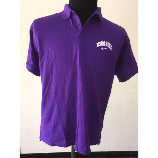 Mens Size Medium Nike "Team Nike" Purple Short Sleeved Collared Shirt