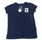 Abercrombie Girls Size Medium Cotton Navy Blue Tee Shirt with #8 on it