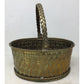 Vintage Oval Shaped Brass Woven Handled Basket/Planter