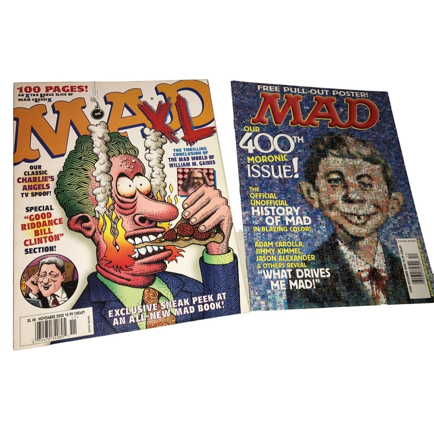 Vintage MAD Magazines (2) for November and December 2000