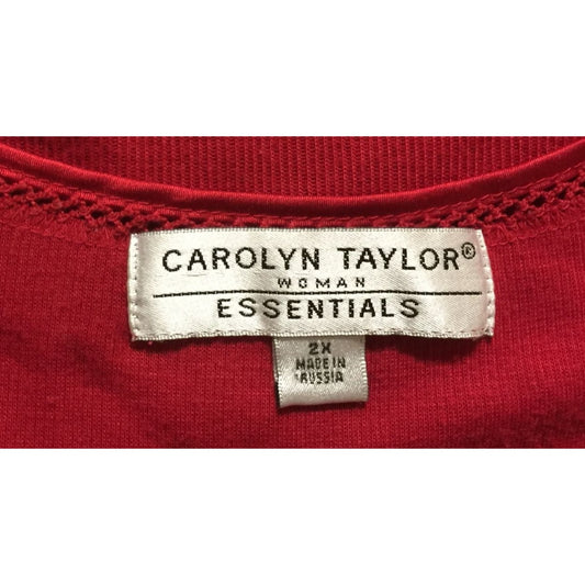 Carolyn Taylor Woman Essentials Womens Size 2XL Red Short Sleeved Shirt