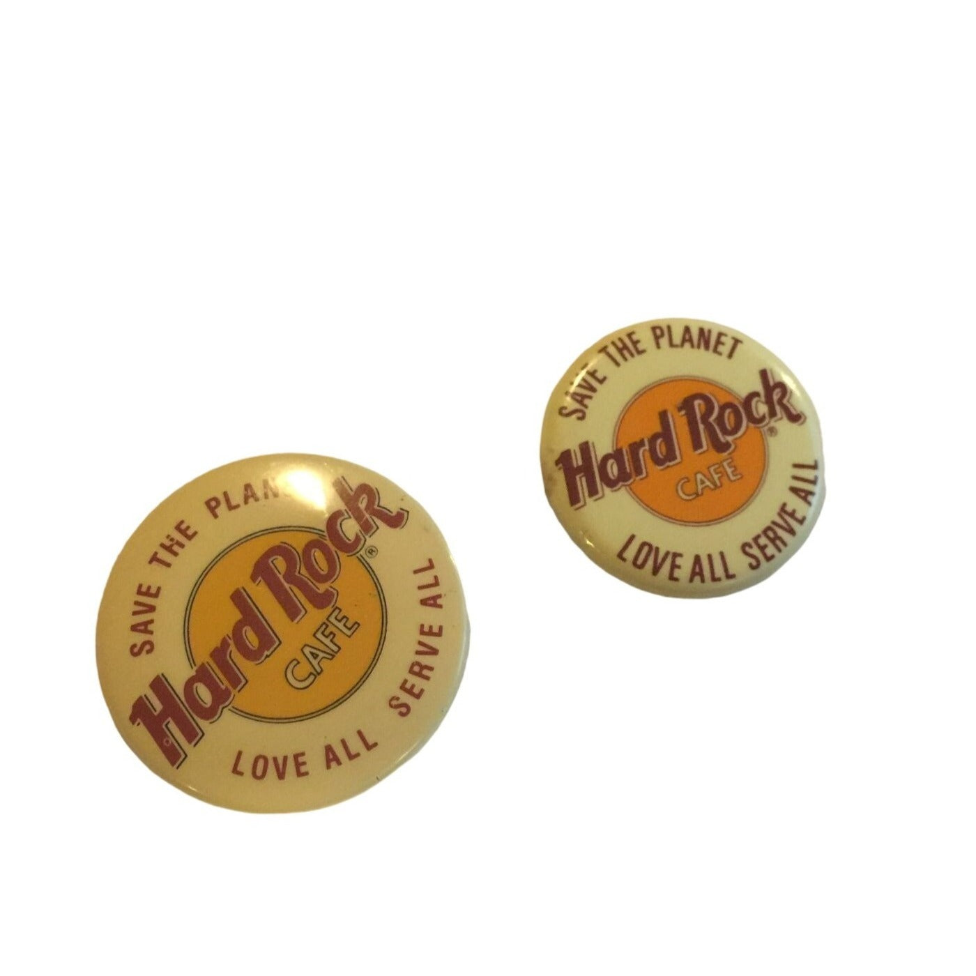 Hard Rock Cafe Save the Planet Love All Serve All Two Pins/Buttons