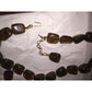 Womens Trifari Brown Beaded Chunky Necklace with Matching Dangle Earrings