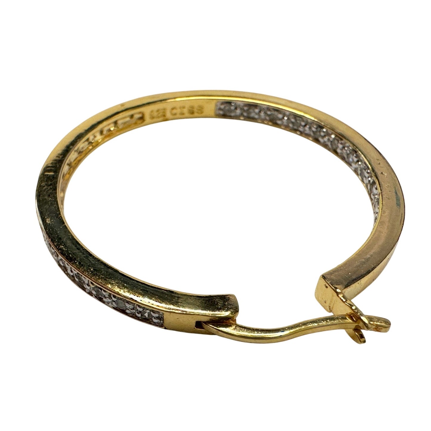 Beautiful 1/2 Carat Inside Out Diamond Hoop Earrings - 14kt Goldplate over 925 Sterling Silver