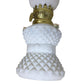 Oil Lamp- White with Pink Roses and Diamond Pattern 8.5 inches Tall