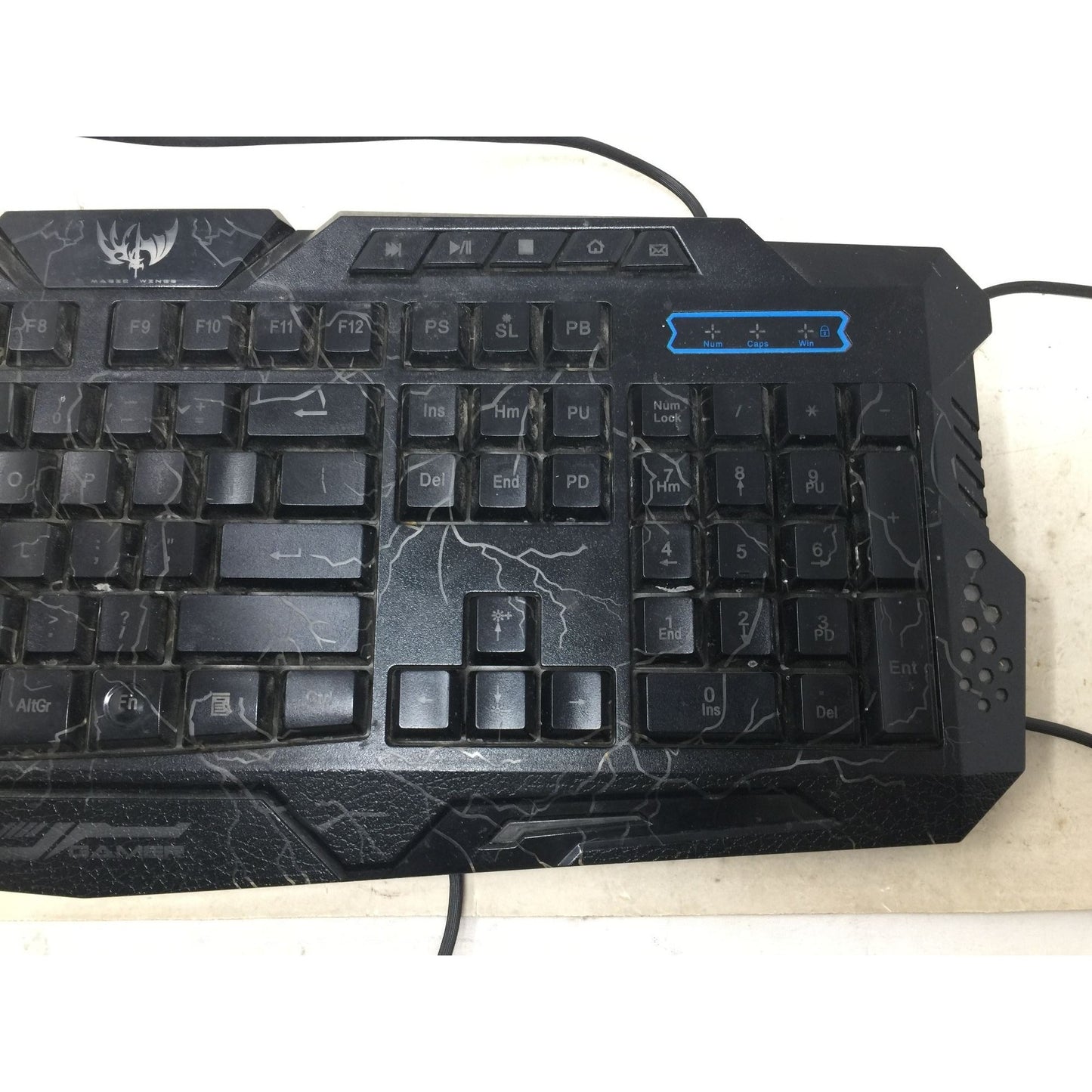 Black Wired Computer Gaming Keyboard - 3V