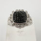 Elegant Balck Diamond Cocktail Ring Size 7.25