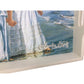 Girls Collecting Shells on the Beach Scene Serving Tray - Sisters on the Beach - White Wood Frame Sandra Kuck