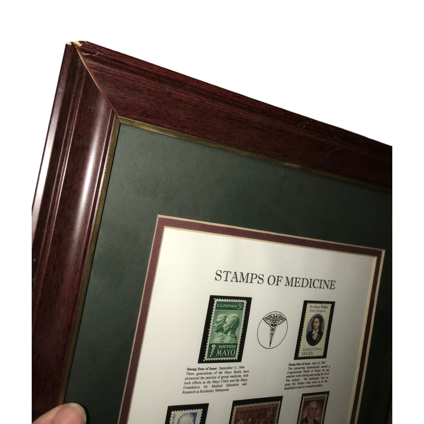 Stamps of Medicine Framed Collection - about 16 by 13 inches