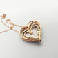 Beautiful 1.00 ct Diamond Heart Necklace - 14kt Rose Gold Over Sterling