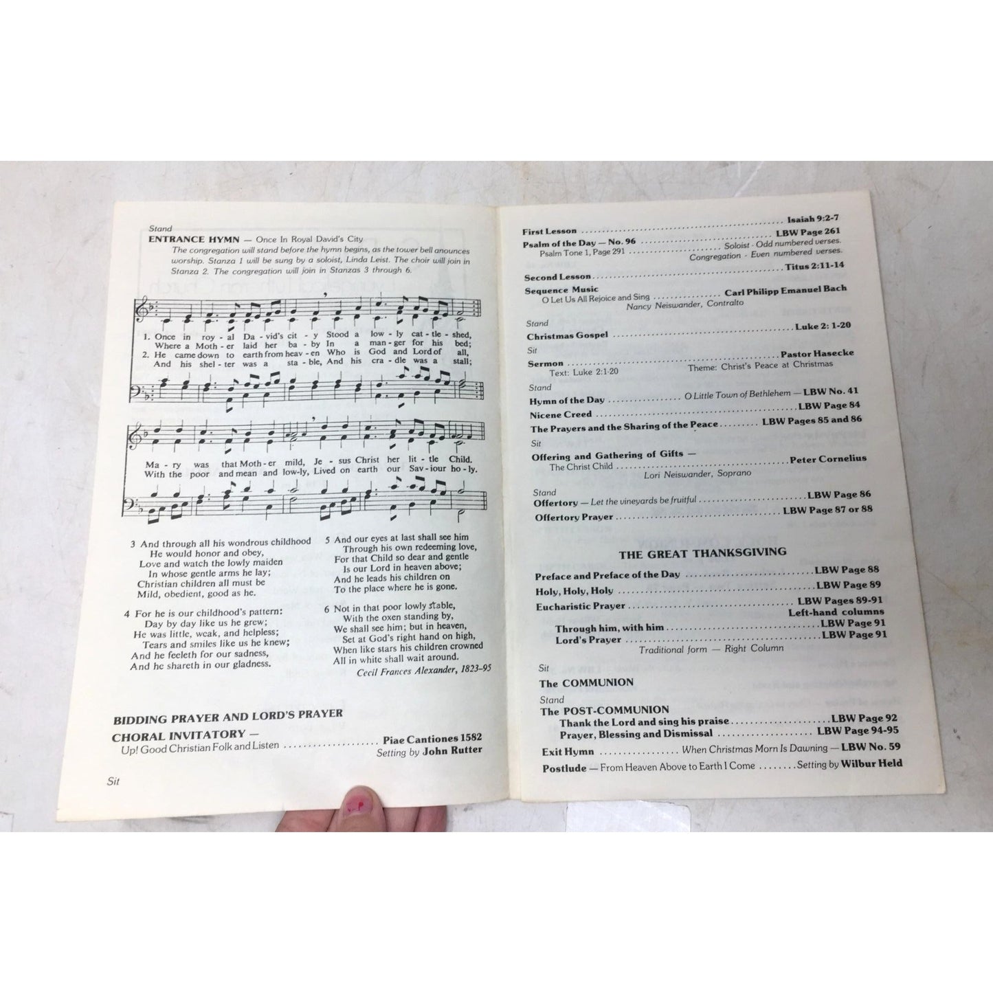 Christmas Eve service program from St. Paul's Evangelical Lutheran Church unbranded  A+ Stuff Sheet Music