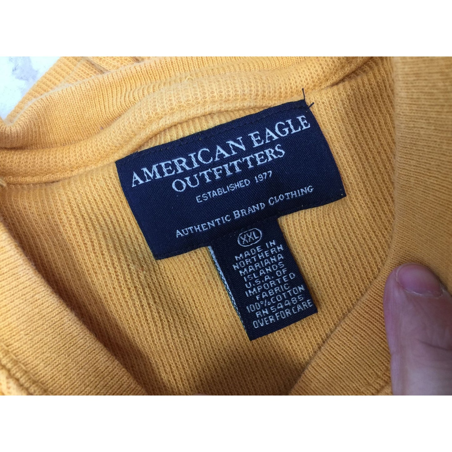 Mens American Eagle Outfitters Mustard Yellow/ Striped Sweater/Crewneck Size XXL