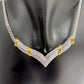 Beautiful Diamond Accented Chevron Wings Evening Necklace