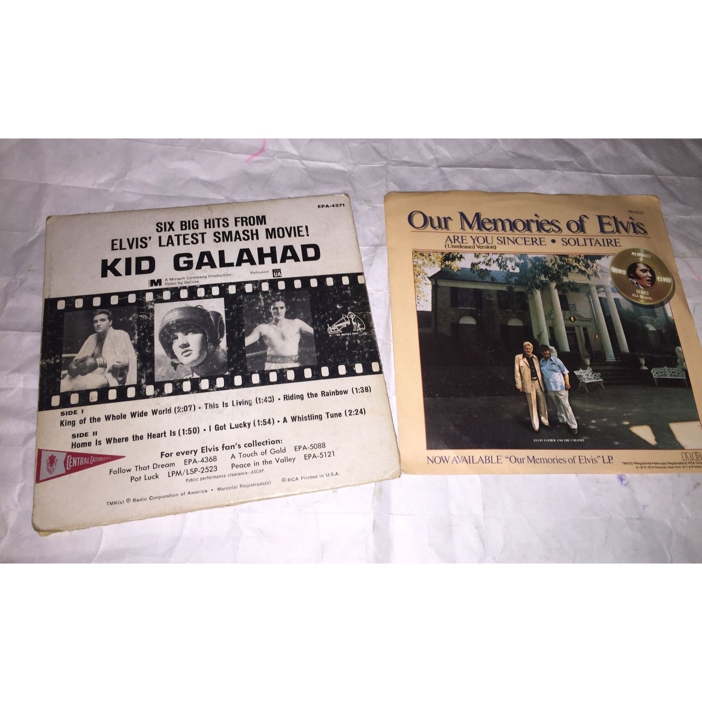 Elvis Presley in Kid Galahad 6 Great songs & Our Memories of Elvis Vinyl Records