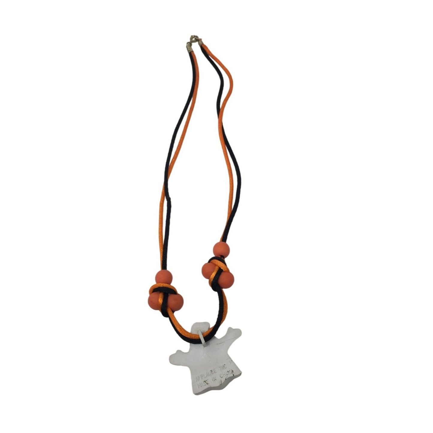 Applause Inc. Halloween Ghost Necklace (Orange, Black, White)