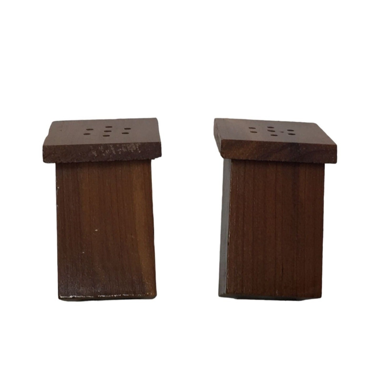 Vintage Brown Wooden Outhouse Pa and Ma Salt and Pepper Shakers