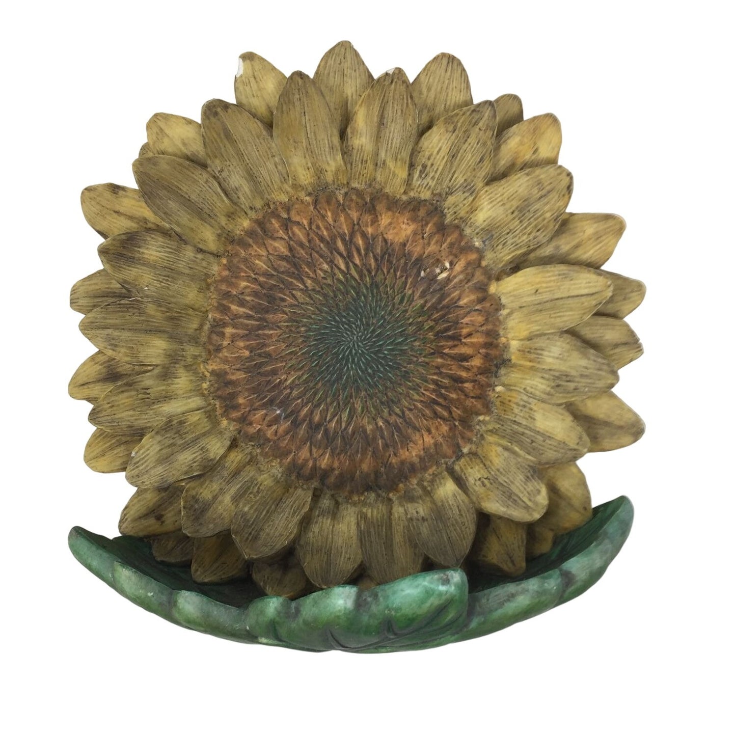 Ceramic Sunflower Feeder/Wall Hanging Home Decor w/ Butterfly