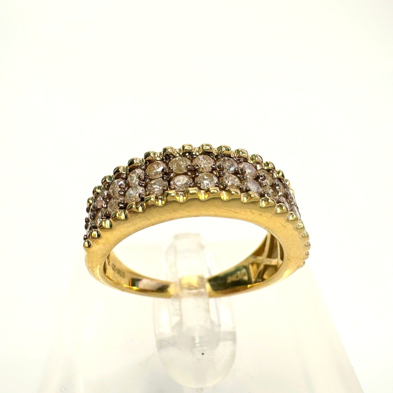 Beautiful 3/4 Ct Diamond 2 row Anniversary Ring 14kt Gold Over Sterling Silver Size 7 Unbranded  A+ Stuff anniversary ring