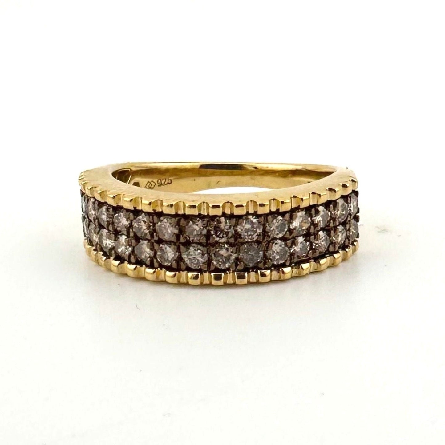 Beautiful 3/4 Ct Diamond 2 row Anniversary Ring 14kt Gold Over Sterling Silver Size 7 Unbranded  A+ Stuff anniversary ring