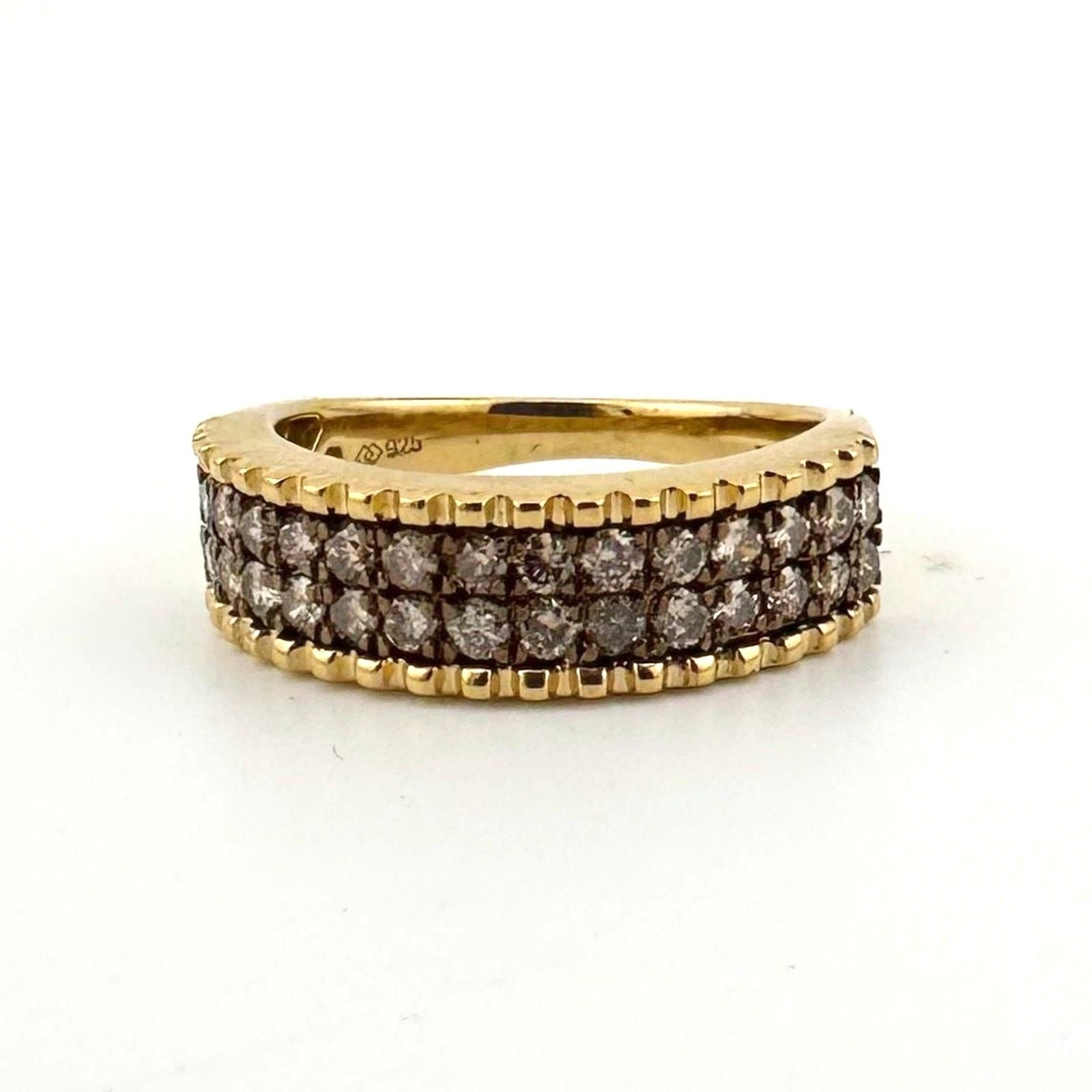 Beautiful 3/4 Ct Diamond 2 row Anniversary Ring 14kt Gold Over Sterling Silver Size 7 Unbranded  A+ Stuff anniversary ring