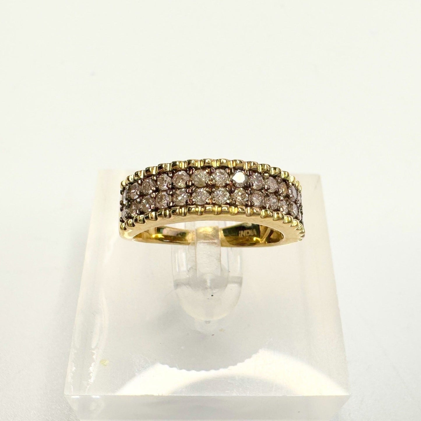 Beautiful 3/4 Ct Diamond 2 row Anniversary Ring 14kt Gold Over Sterling Silver Size 7 Unbranded  A+ Stuff anniversary ring